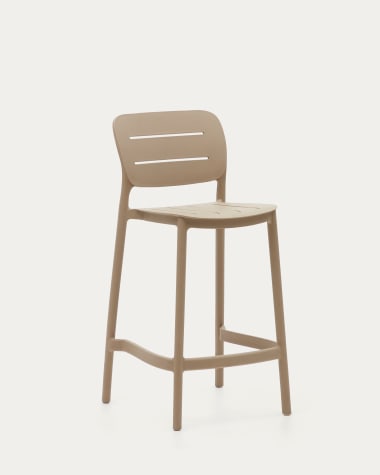 Taboret ogrodowy sztaplowany Morella w kolorze beżowym z tworzywa sztucznego, wysokość 65 cm