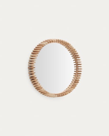 Polke Teak Wood Mirror Ø 60 cm