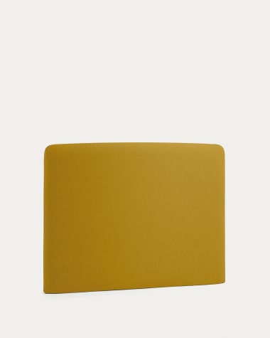 Tête de lit déhoussable Dyla jaune moutarde pour lit de 90 cm FSC Mix Credit
