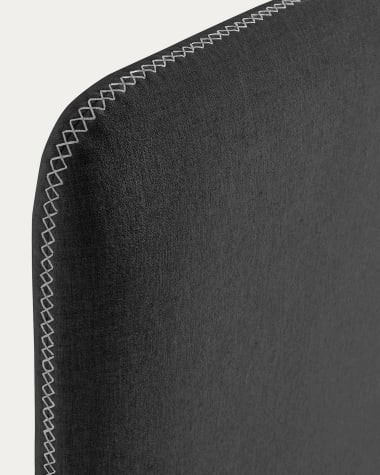 Housse de tête de lit Dyla noire pour lit de 90 cm