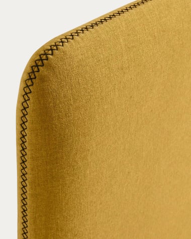 Housse de tête de lit Dyla jaune moutarde pour lit de 150 cm