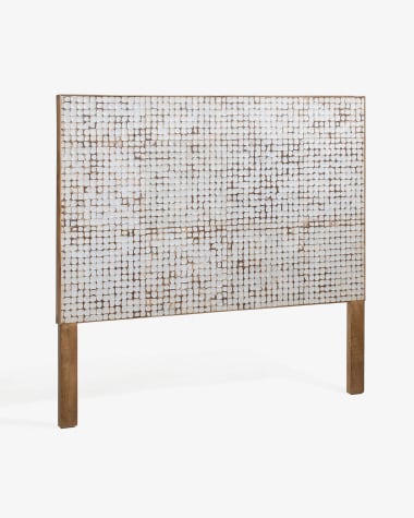 Tête de lit Kron avec pieds en bois de manguier et noix de coco pour lit de 160 cm