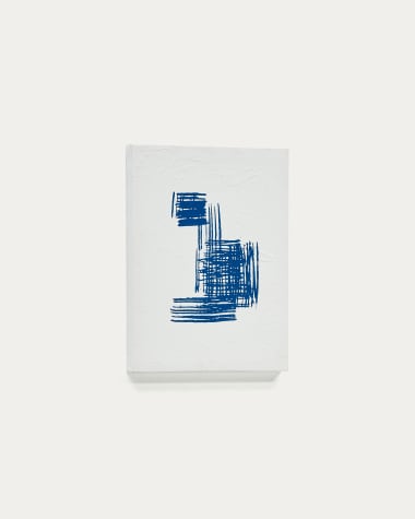 Sagaro abstract canvas in blue and white, 30 x 40 cm