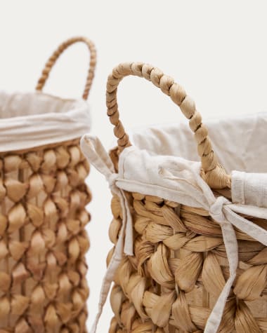 Set Tressa de 2 paniers à linge en fibres naturelles  50 cm / 60 cm