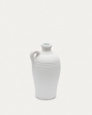 Palafrugell terracotta vase in white, 36.5 cm