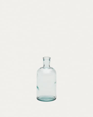 Brenna vase in 100% recycled transparent glass, 19 cm