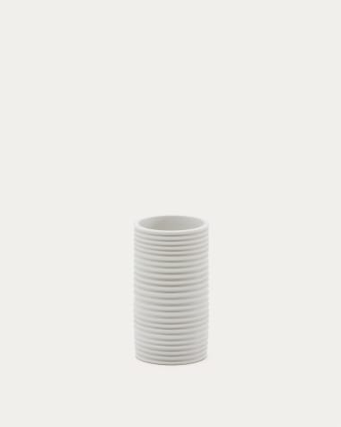 Sibone white ceramic vase, 13 cm
