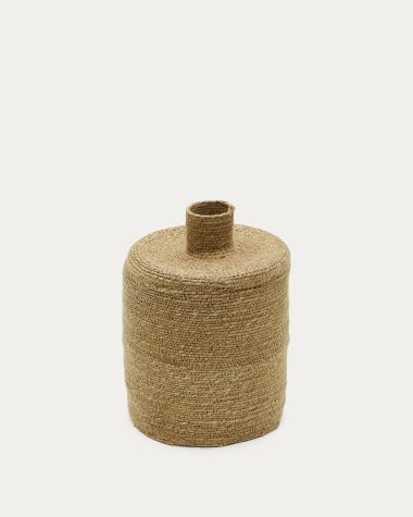Salinas Vase aus Naturfasern mit naturfarbenem Finish 30 cm