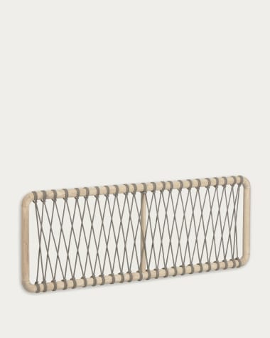 Tête de lit Aberash en bois de Mindy et corde grise pour lit de 160 cm