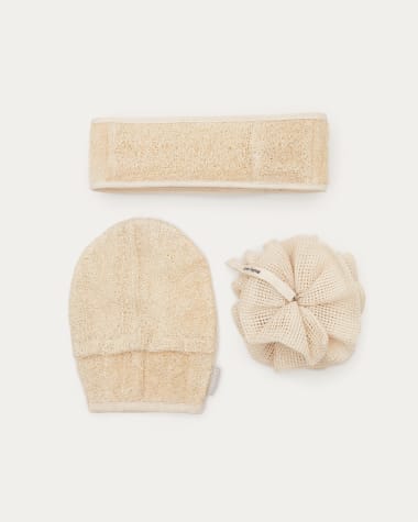 Set Miztli composto da guanto, fascia e spugna exfolianti