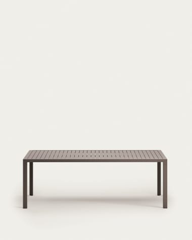 Culip aluminium outdoor table in powder coated brown finish, 220 x 100 cm