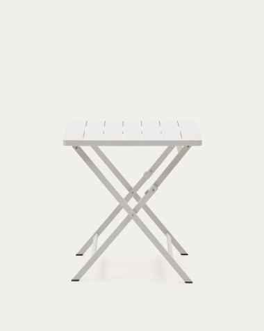 Faltbarer Gartentisch Torreta aus Aluminium mit hellgrauem Finish 70 x 70 cm