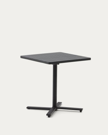 Faltbarer Außentisch Torreta aus Aluminium mit dunkelgrauem Finish 70 x 70 cm