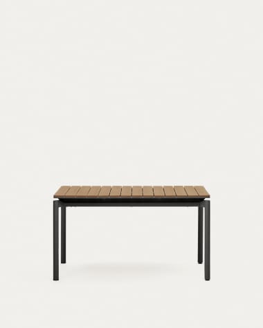 Tavolo da esterno allungabile Canyelles polipropilene e alluminio nero opaco 140(200)x90cm