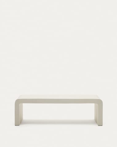 Aiguablava coffee table in white cement, 135 x 65 cm