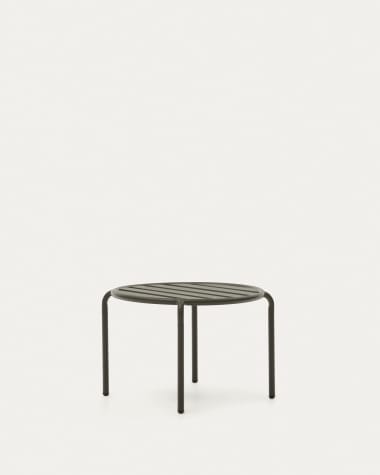 Joncols outdoor aluminium side table with powder coated green finish, Ø 60 cm