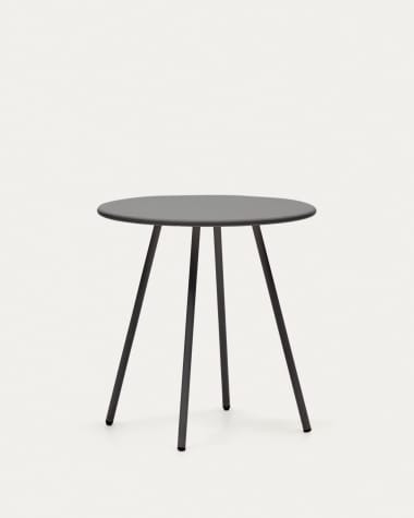 Tavolo rotondo da esterno Montjoi in acciaio finitura grigio Ø 70 cm