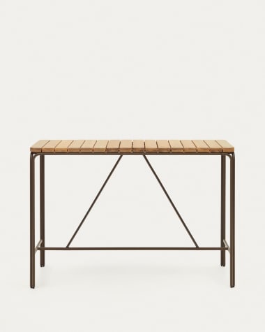 Tavolo alto esterni Salguer legno massello acacia acciaio marrone 140 x 70cm FSC 100%