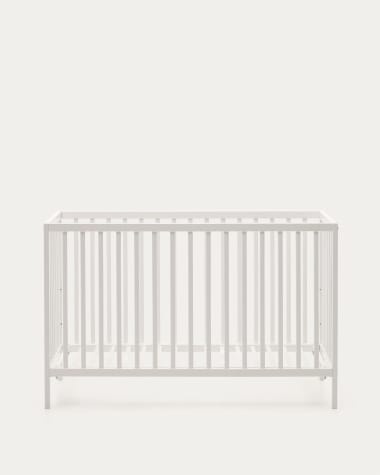 Shantal solid ash wood cot in white finish, 60 x 120 cm