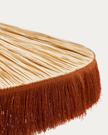 Lámpara de techo Pollensa de rafia natural y flecos terracota Ø 75 cm
