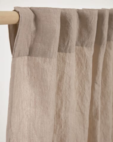 Marja cotton and linen curtain in beige 140 x 270 cm