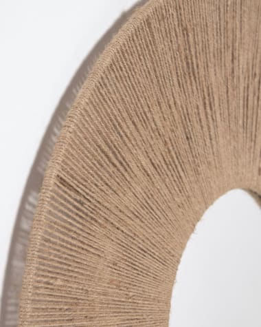 Damira round mirror in jute with natural finish Ø 100 cm