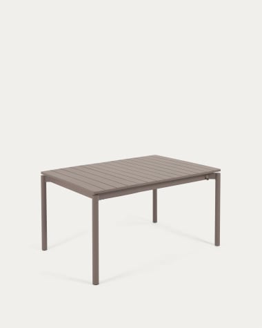 Zaltana extendable aluminium outdoor table with matt brown finish 140 (200) x 90 cm