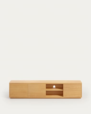 Abilen TV-Schrank 2 Türen und 2 Schubladen aus Eichenfurnier 200 x 44 cm FSC 100%