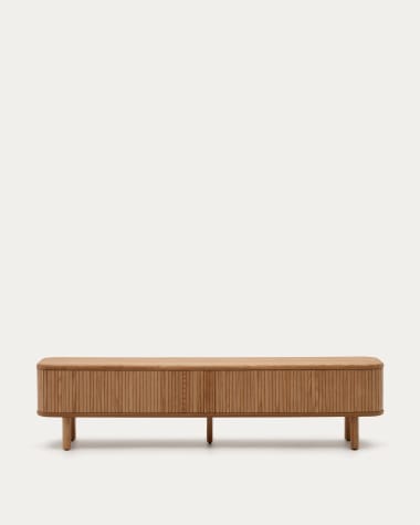 Mailen TV-Möbel 2 Türen in Eschenfurnier und natürlichem Finish 200 x 50 cm