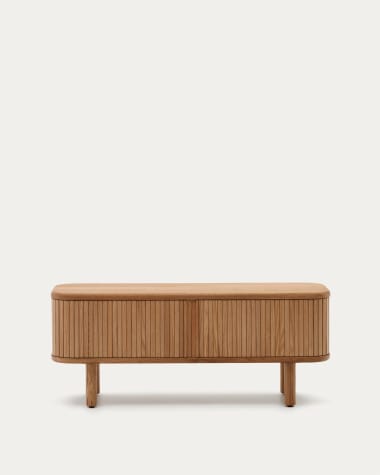 TV-Möbel Mailen 2 Türen in Eschenfurnier mit natürlichem Finish 120 x 50 cm