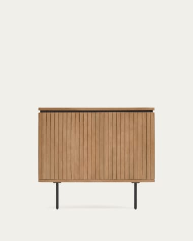 Tête de lit Licia en bois de manguier et métal peint noir pour lit de 90 cm