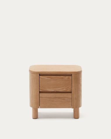 Salaya bedside table in ash plywood, 55 cm x 50 cm
