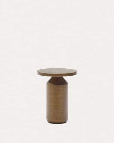 Malya metal round side table in brushed copper, Ø 40.5 cm