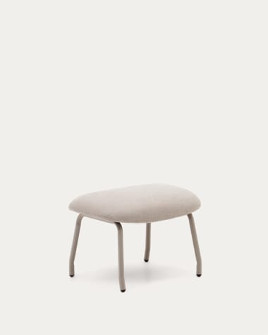 Belina beige chenille footrest in steel with white finish FSC 100%