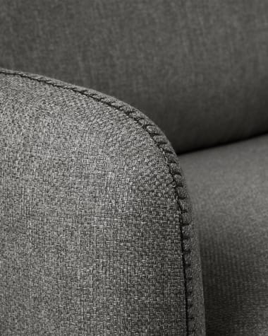 Kymoon 2 seater sofa bed in black visco fabric, 140 cm