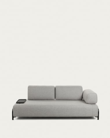 Divano Compo 3 posti grigio chiaro con vassoio piccolo 232 cm