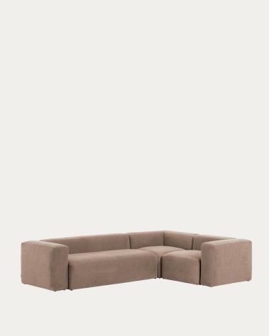 Γωνιακός καναπές 4θ Grey Blok 320 x 230 εκ, ροζ