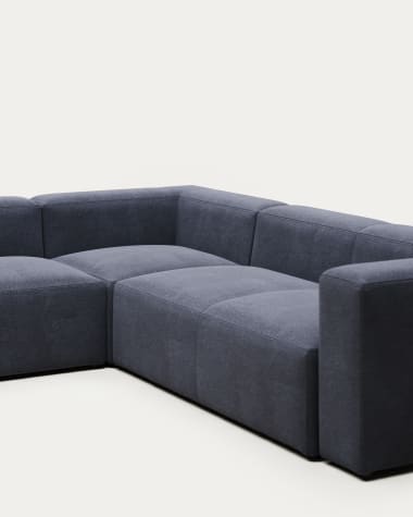 Blok 5 seater corner sofa in blue, 320 x 290 cm / 290 x 320 cm FR