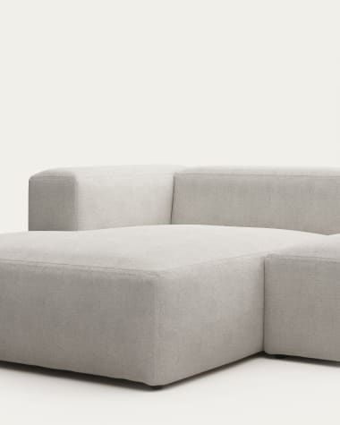 Blok 3 seater sofa with left side chaise longue in white fleece, 300 cm FR