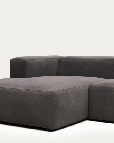 Blok 3 seater sofa with left side chaise longue in grey, 300 cm FR