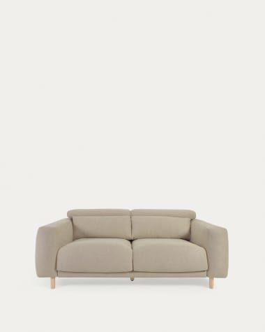 Divano Singa 3 posti con poggiatesta reclinabile e sedile allungabile beige 215 cm FSC Mix Credit