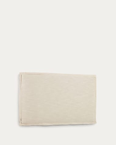 Tête de lit déhoussable Tanit en lin blanc pour lit de 180 cm