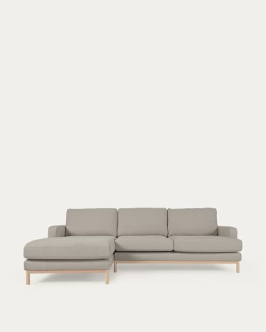 Mihaela 3 seater sofa with left-hand chaise longue in grey micro bouclé, 264 cm FSC Mix Credit