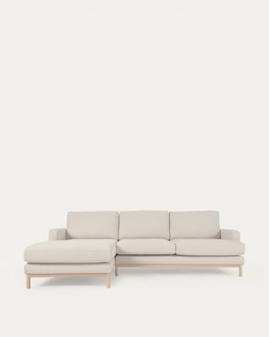 Mihaela 3 seater sofa with left-hand chaise longue in white micro bouclé, 264 cm FSC Mix Credit