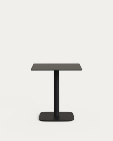 Tavolo per esterno Dina nero con gamba in metallo rifinita in nero 68 x 68 x 70 cm
