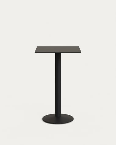 Tavolo alto Esilda nero con gamba di metallo rifinita in nero 60 x 60 x 96 cm