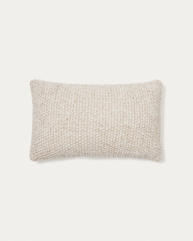 Sunira cushion cover in cotton and natural jute, 30 x 50 cm