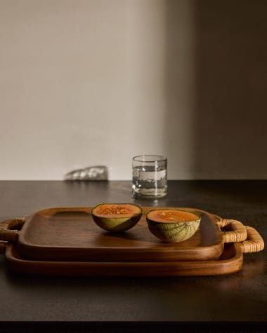 Sardis large serving board made from FSC 100% acacia wood and rattan