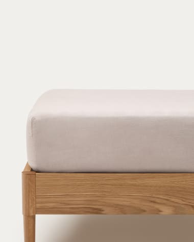 Spannbettlaken Simmel aus Baumwolle und Leinen Farbe grau für Bett von 180 cm