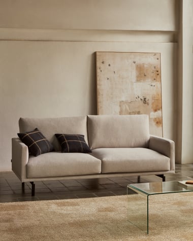 Galene 3 seater sofa in beige, 214 cm FSC Mix Credit